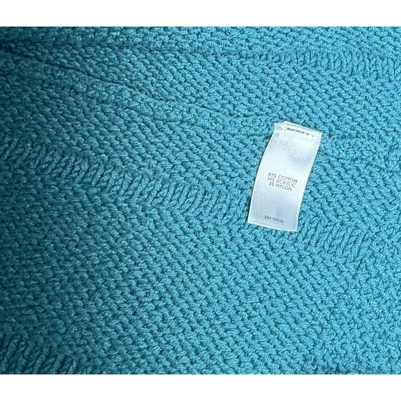 J.Jill Womens Teal Ribbed Open Cardigan Size 1X 3/4 Sleeves Nautical Coastal - Picture 7 of 8